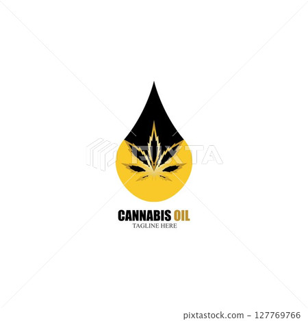 cannabis oil CBD cannabidiol hemp marijuana leaf logo vector cannabis oil CBD cannabidiol hemp marijuana leaf logo vector 127769766
