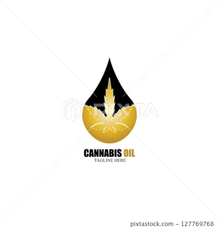 cannabis oil CBD cannabidiol hemp marijuana leaf logo vector cannabis oil CBD cannabidiol hemp marijuana leaf logo vector 127769768