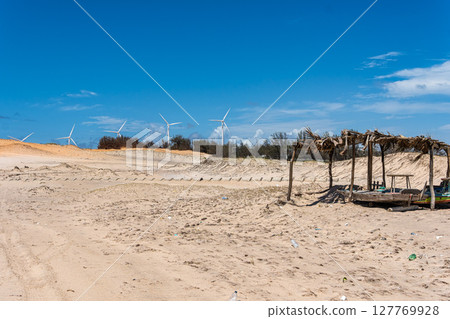 Canoa Quebrada Beach at Aracati in Ceara Brazil. Bay Coastline. Coast Travel. Vacations Landscape 127769928