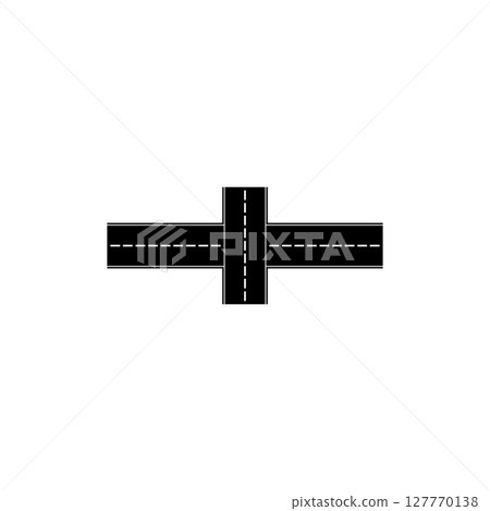 Road icon isolated on white background. Road icon isolated on white background. 127770138