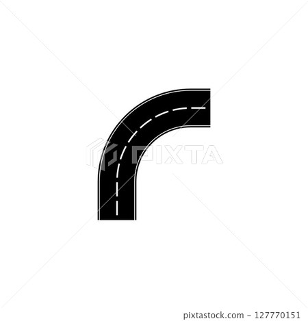 Road icon isolated on white background. Road icon isolated on white background. 127770151