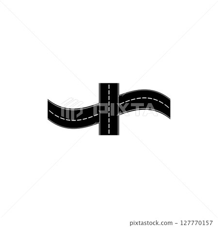 Road icon isolated on white background. Road icon isolated on white background. 127770157