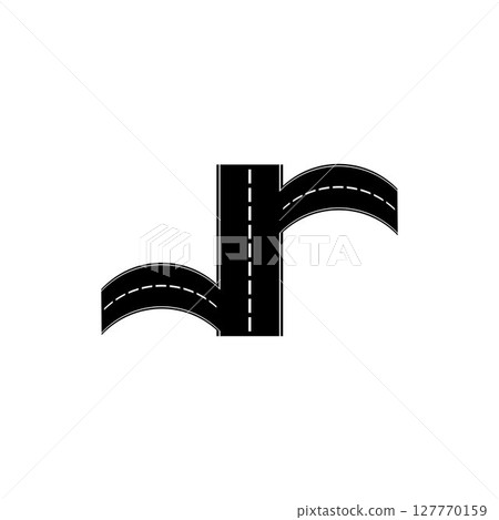 Road icon isolated on white background. 127770159