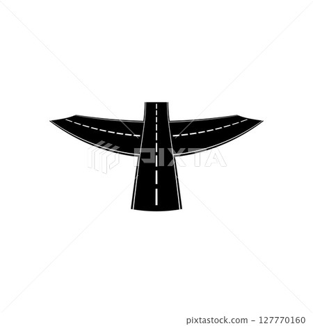 Road icon isolated on white background. Road icon isolated on white background. 127770160