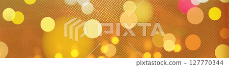 Orange bokeh panorama background for Banner, Poster, celebration, event and various design works 127770344