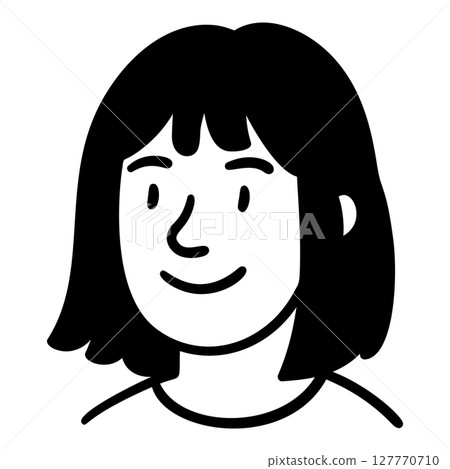 Doodle woman avatar with medium length hair hand drawn style isolated Doodle woman avatar with medium length hair hand drawn style isolated 127770710