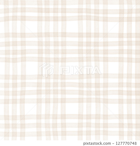 Brown Beige Plaid Tartan Gingham Check Hand Drawn Background Pattern Overlay Brown Beige Plaid Tartan Gingham Check Hand Drawn Background Pattern Overlay 127770748