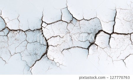 Cracked earth texture with contrasting browns and whites. Neural network AI generated 127770763
