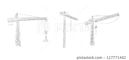 Building crane sketch 127771482