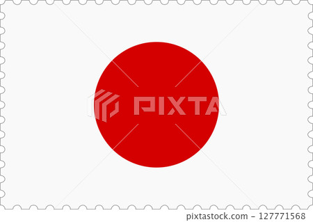 Japanese flag stamp illustration 127771568