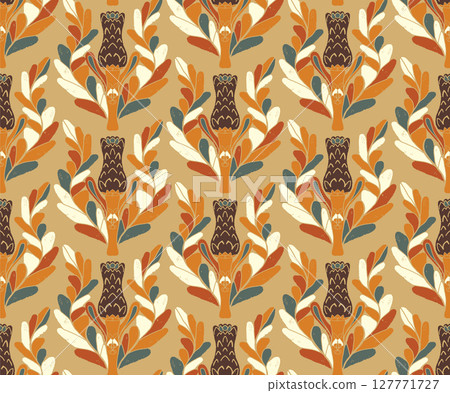 seamless pattern with bird feathers seamless pattern with bird feathers 127771727
