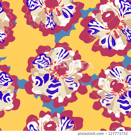seamless pattern with peony 127771732