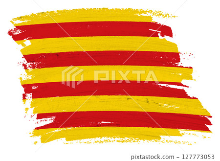 Catalonia flag background paint splash brushstroke Catalonia flag background paint splash brushstroke 127773053