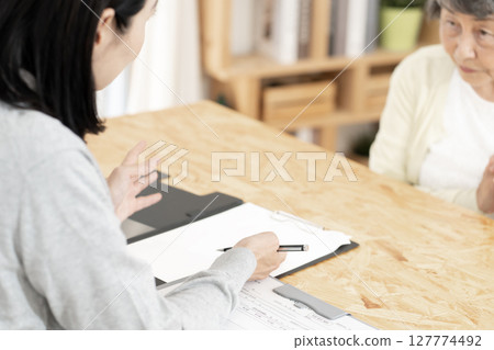 Visiting care manager, care manager, body parts, part cut Visiting care manager, care manager, body parts, part cut 127774492