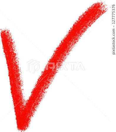 Red handwritten check mark illustration 127775376