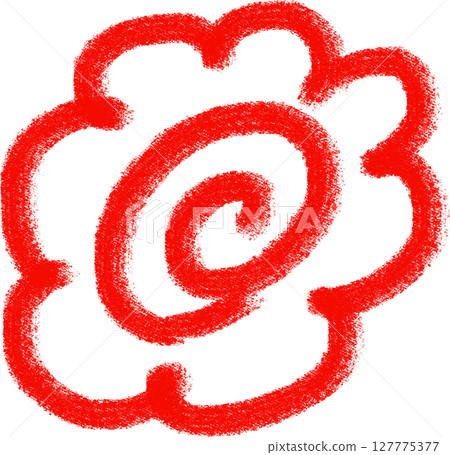 Red handwritten hanamaru mark illustration 127775377