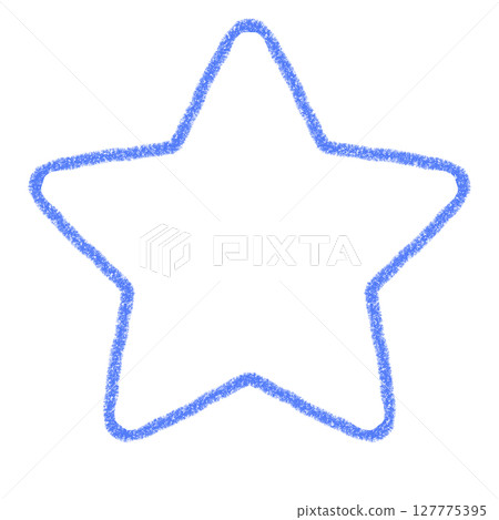 Hand-drawn simple star illustration Blue Illustration Material Icon Crayon style 127775395