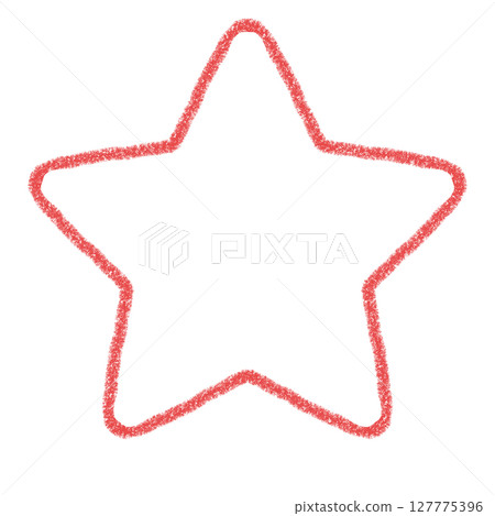 Hand-drawn simple star illustration Red Illustration Material Icon Crayon style 127775396