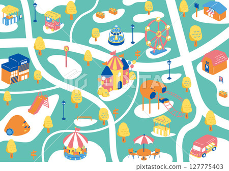 Amusement park landscape 127775403