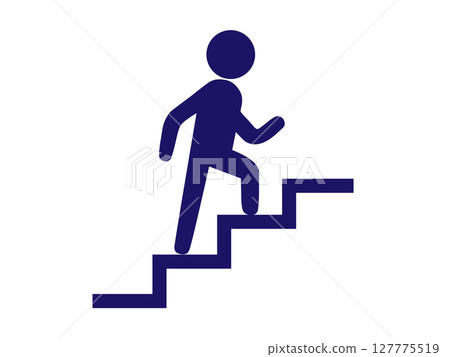 Icon (silhouette) of a person climbing stairs 127775519