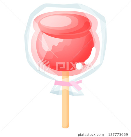 Illustration of candy apples in a bag 127775669