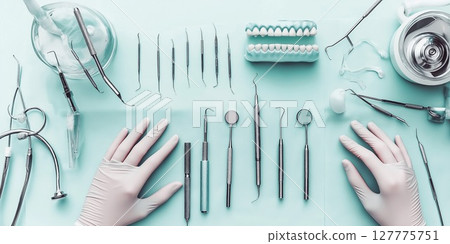 Promoting dental health through expert care and top-quality instruments 127775751