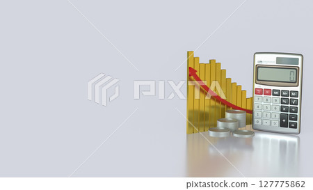The Calculator and coins for Business concept 3d Rendering. 127775862