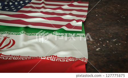 The American and Iran flag for war crisis concept 3d Rendering. 127775875