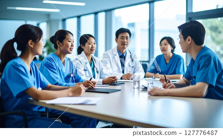 醫生和護士進行學習的插圖 127776487