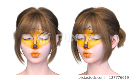 女人的臉的特寫 女人的臉的特寫 127776619