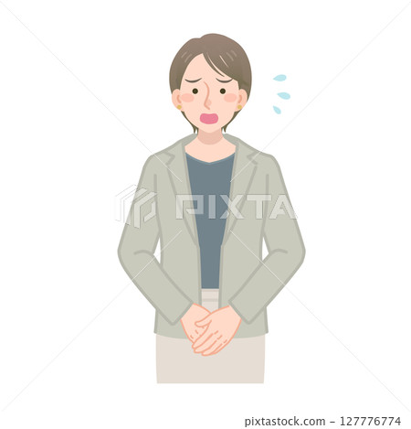 Vector illustration of a businesswoman apologizing 127776774