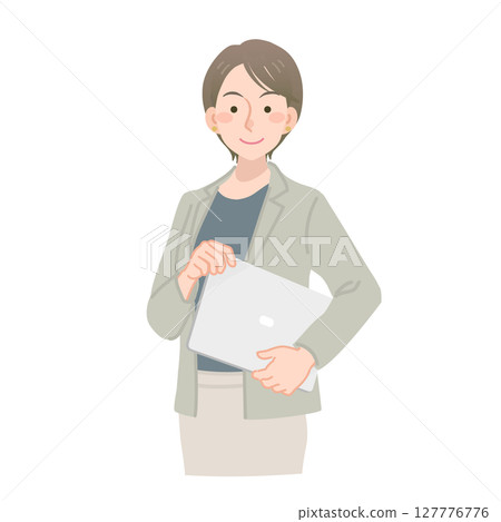 有筆記型電腦的職業女性 127776776