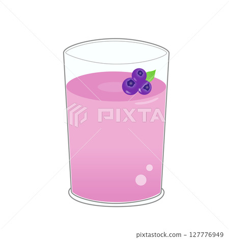 玻璃杯中藍莓汁的插圖 玻璃杯中藍莓汁的插圖 127776949
