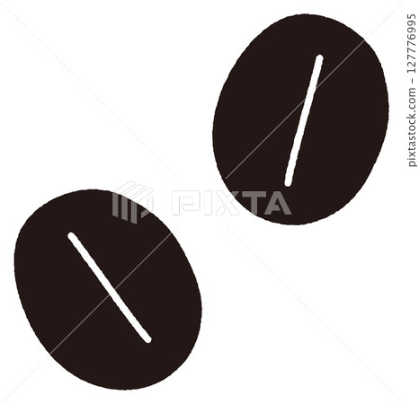 Simple monochrome coffee bean illustration 127776995