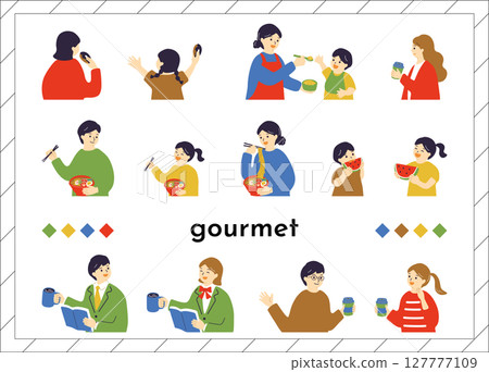享用美食的人們 127777109