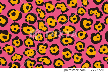 Jaguar pattern, animal pattern seamless pattern, background, vector data, all-over pattern, psychedelic 127777209