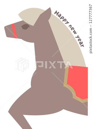 馬年新年賀卡向量插圖 2026 馬年新年賀卡向量插圖 2026 127777367