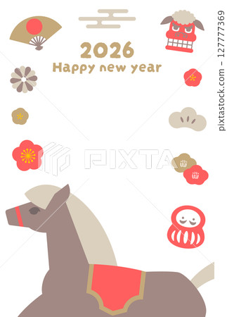 Year of the Horse New Year's card vector illustration 2026 Year of the Horse New Year's card vector illustration 2026 127777369