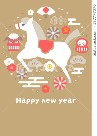 Year of the Horse New Year's card vector illustration 2026 Year of the Horse New Year's card vector illustration 2026 127777370