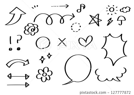 馬克筆手繪裝飾套裝_黑線 馬克筆手繪裝飾套裝_黑線 127777872