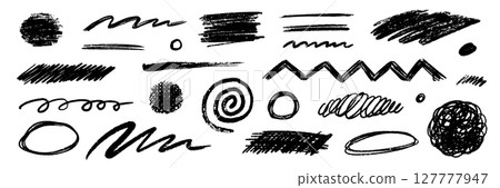 Pencil brush crayon marker chalk texture line stroke element set. Hand drawn crayon pencil brush stroke texture line charcoal shape. Chalk scratch hand drawn style background. Vector Pencil brush crayon marker chalk texture line stroke element set. Hand drawn crayon pencil brush stroke texture line charcoal shape. Chalk scratch hand drawn style background. Vector 127777947