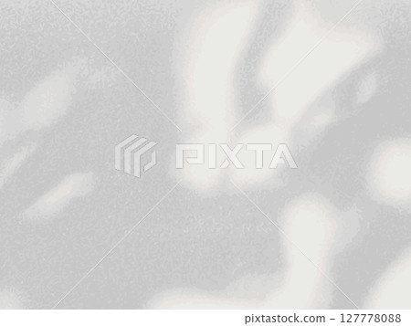 Abstract shadow of leaves on a white wall background, creating a natural overlay effect. 127778088