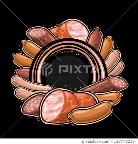 Vector Sausage Frame Vector Sausage Frame 127778230