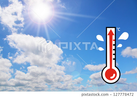 Sunlight and thermometer composite 127778472