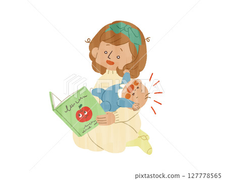 A mother exhausted from childcare and her lively baby - Gash A mother exhausted from childcare and her lively baby - Gash 127778565