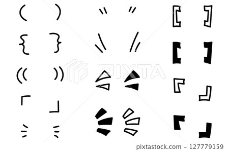 Hand-drawn style brackets set illustration material 127779159