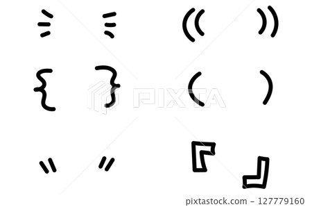 Handwritten style brackets illustration material set 127779160