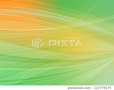 Fantastic wave pattern abstract background material_light green x orange 127779175