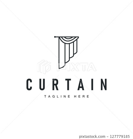 curtain logo design concept with a simple minimalist and elegant concept as a home decoration and product brand illustration template curtain logo design concept with a simple minimalist and elegant concept as a home decoration and product brand illustration template 127779185