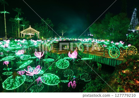 [沖繩縣] 東南植物園（沖繩美麗石公園）的熱帶燈飾 127779210